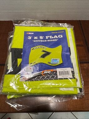 Nascar Danica #7 High-Visibility Neon Yellow Flag Double Sided